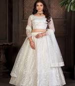 Embroidery Work Net Fabric Lehenga Choli With Net Dupatta