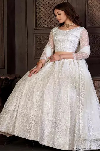 Embroidery Work Net Fabric Lehenga Choli With Net Dupatta