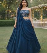 Embroidered Sequinned Ready to Wear Lehenga & Unstitched Blouse With Dupatta
