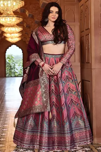Ready to Wear Lehenga & Unstitched Blouse With Dupatta
