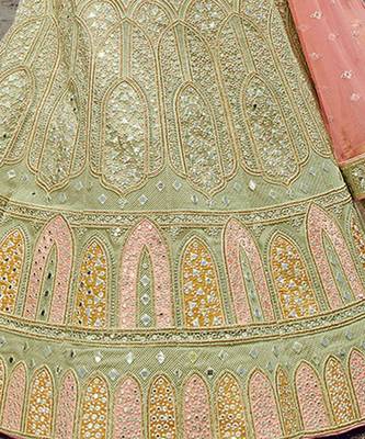 Embroidered Semi Stitched Lehenga & Unstitched Blouse With Dupatta 3