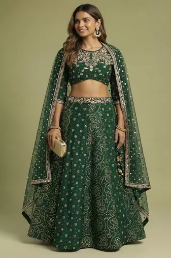 Embellished Ready to Wear Lehenga & Blouse With Dupatta