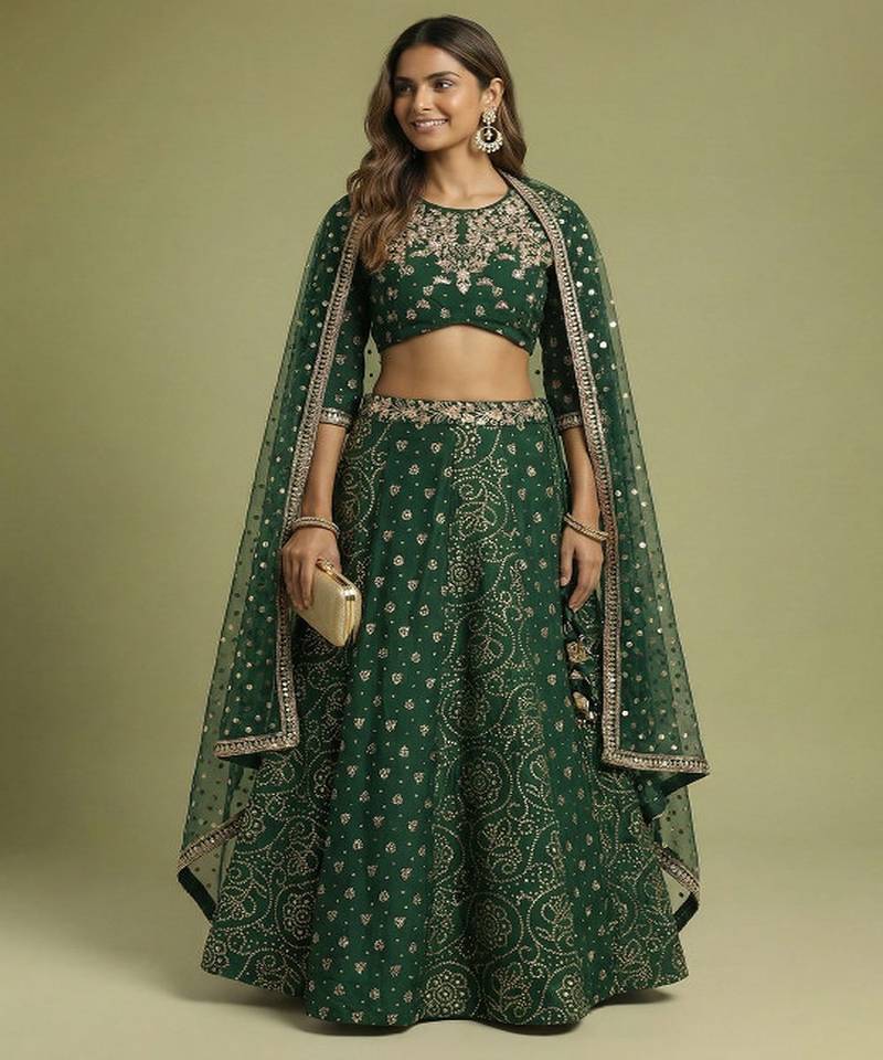 Embellished Ready to Wear Lehenga & Blouse With Dupatta