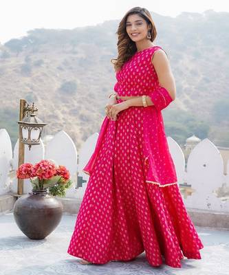 Printed Foil Print Ready to Wear Lehenga & Blouse With Dupatta 3