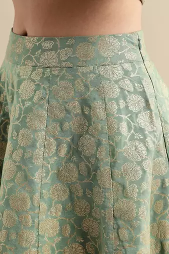 Jashn Foil Print Lehenga & Blouse With Dupatta