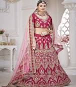 Embroidered Thread Work Semi Stitched Lehenga & Unstitched Blouse With Dupatta
