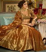 Ready to Wear Embroidered V Neck Flared Lehenga  & Blouse With Dupatta