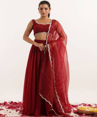 Noor Square Neck Gotta Patti Ready to Wear Lehenga & Blouse With Dupatta 1