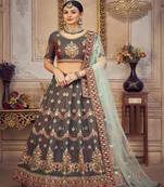 Embroidered Thread Work Semi Stitched Lehenga & Unstitched Blouse With Dupatta