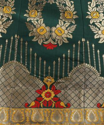 Green & Red Ready to Wear Lehenga & Unstitched Blouse With Dupatta 3