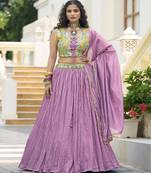 Emroidered Thread Work Ready To Wear Lehenga & Unstitched Blouse With Dupatta