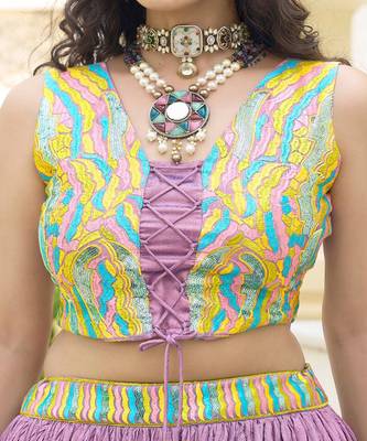 Emroidered Thread Work Ready To Wear Lehenga & Unstitched Blouse With Dupatta 2