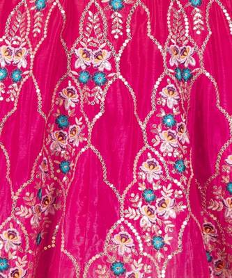 Embellished Semi Stitched Chinon Lehenga & Unstitched Blouse With Dupatta 3