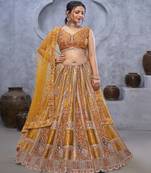 Embellished Sequinned Semi Stitched Lehenga & Unstitched Blouse With Dupatta