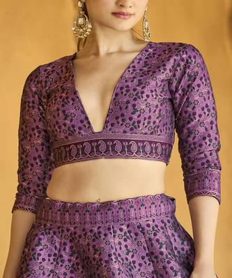 Woven Design Art Silk Lehenga & Unstitched Blouse With Dupatta 2