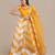 Yellow & White Semi Stitched Lehenga & Unstitched Blouse With Dupatta