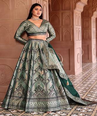 Ready to Wear Lehenga & Unstitched Blouse With Dupatta 1