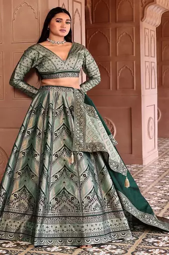 Ready to Wear Lehenga & Unstitched Blouse With Dupatta
