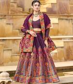 Woven Design Jacquard Ready To Wear Lehenga & Unstitched Blouse With Dupatta