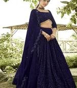 Embroidered Sequinned Semi Stitched Lehenga & Unstitched Blouse With Dupatta