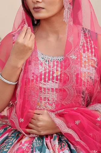 Embellished Sequinned Semi Stitched Lehenga & Unstitched Blouse With Dupatta