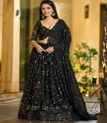Embellished Sequinned Ready to Wear Lehenga & Unstitched Blouse With Dupatta