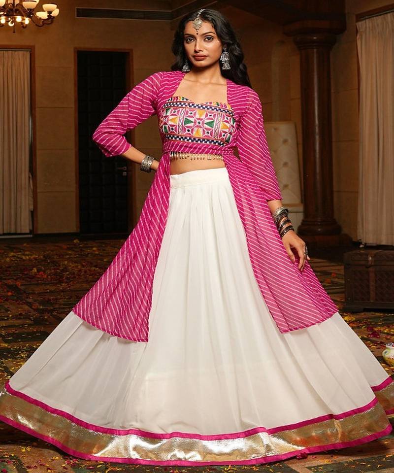 Embroidered Thread Work Ready to Wear Lehenga &
