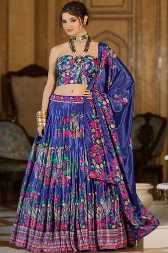 Printed Ready to Wear Lehenga & Blouse With Dupatta