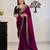 Wine Color Thread with jari dori And Sequins Work  Satin Silk Saree