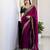 Wine Color Thread with jari dori And Sequins Work  Satin Silk Saree