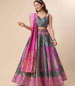 Woven Design Ready to Wear Lehenga & Unstitched Blouse With Dupatta