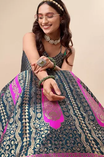 Woven Design Ready to Wear Lehenga & Unstitched Blouse With Dupatta