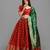 Red & Green Semi Stitched Lehenga & Unstitched Blouse With Dupatta