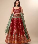 Woven Design Ready to Wear Lehenga & Unstitched Blouse With Dupatta