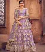 Embroidered Thread Work Semi Stitched Lehenga & Unstitched Blouse With Dupatta