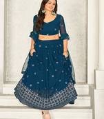 Embellished Sequinned Semi Stitched Lehenga & Unstitched Blouse With Dupatta