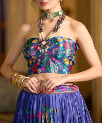 Printed Ready Lehenga & Unstitched Blouse With Dupatta 2