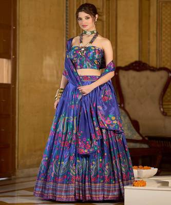 Printed Ready Lehenga & Unstitched Blouse With Dupatta 3