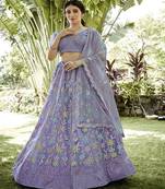 Embroidered Sequinned Semi Stitched Lehenga & Unstitched Blouse With Dupatta