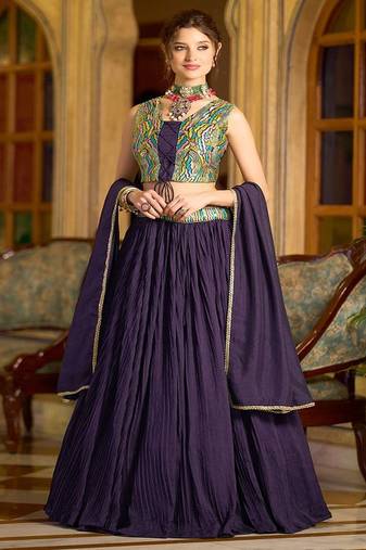 Emroidered Thread Work Ready To Wear Lehenga & Unstitched Blouse With Dupatta