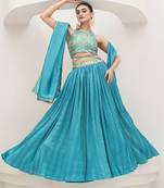 Emroidered Thread Work Ready To Wear Lehenga & Unstitched Blouse With Dupatta