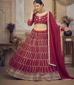 Embroidered Sequinned Semi Stitched Lehenga & Unstitched Blouse With Dupatta