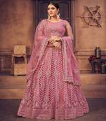 Embroidered Thread Work Semi Stitched Lehenga & Unstitched Blouse With Dupatta