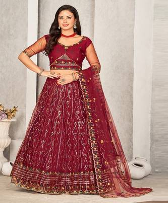 Embroidered Ready to Wear Lehenga & Unstitched Blouse With Dupatta 1