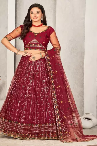 Embroidered Ready to Wear Lehenga & Unstitched Blouse With Dupatta