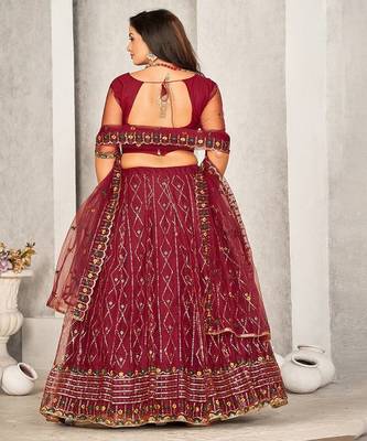 Embroidered Ready to Wear Lehenga & Unstitched Blouse With Dupatta 4