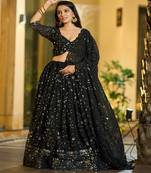Embellished Sequinned Ready to Wear Lehenga & Unstitched Blouse With Dupatta