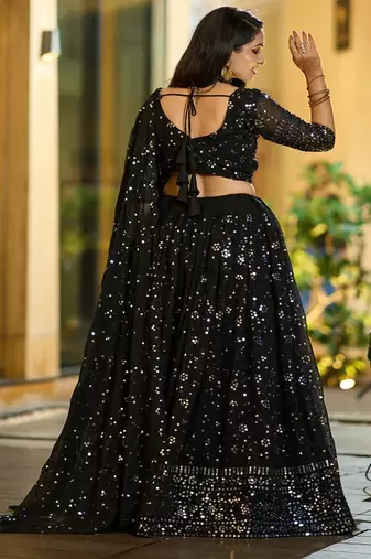 Embellished Sequinned Ready to Wear Lehenga & Unstitched Blouse With Dupatta