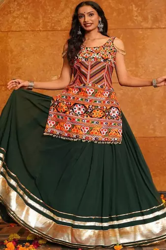 Embroidered Thread Work Ready to Wear Lehenga &
