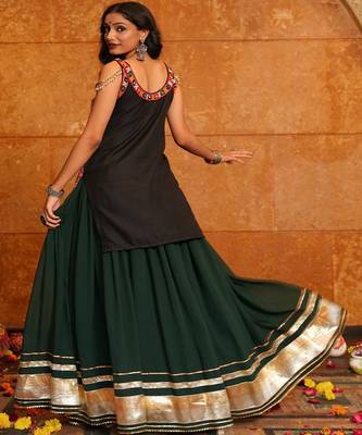 Embroidered Thread Work Ready to Wear Lehenga & 2